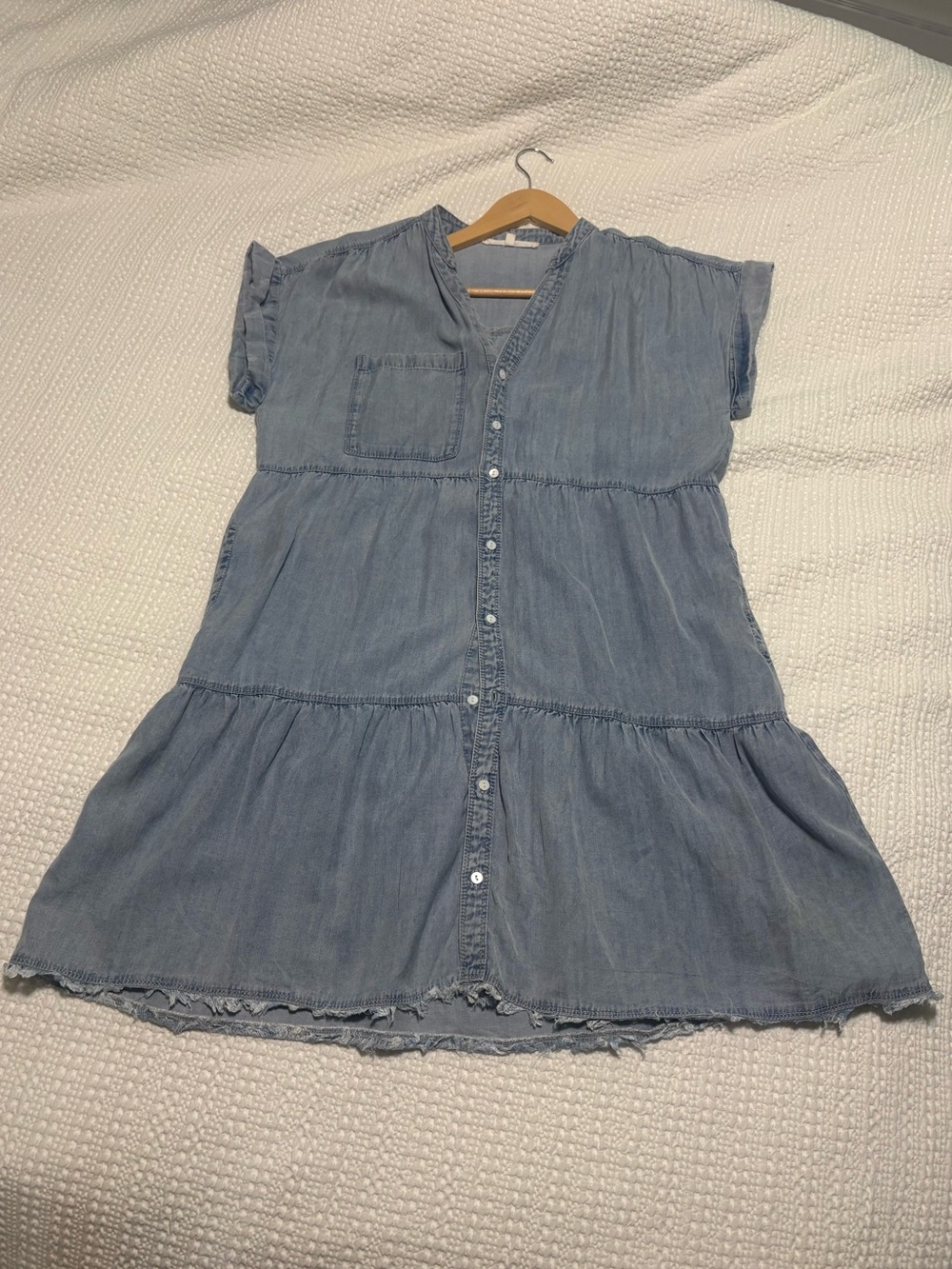 MELISSA NEPTON Light Blue Chambray Button-Front Dress
